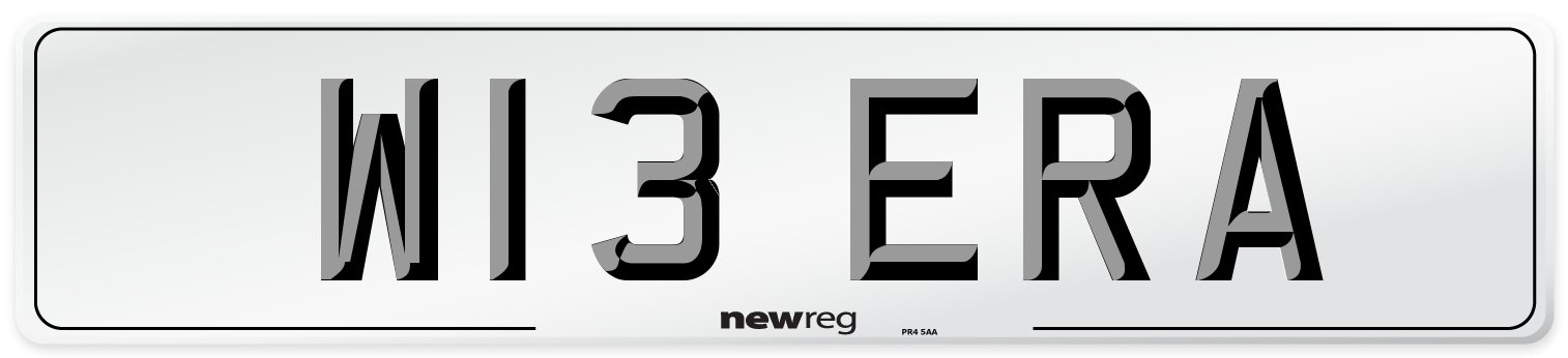 W13 ERA Number Plate from New Reg